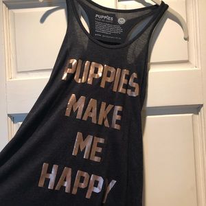 Puppies Make Me Happy Racerback Tank